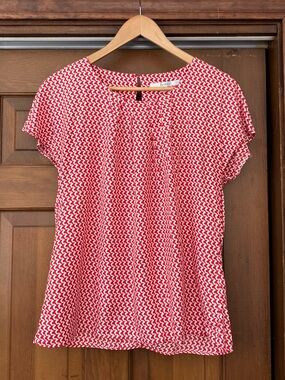 BODEN Silk Blend Red Patterned Top